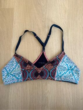 XiRENA Blue, Coral & Brown Printed Bralette
